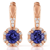 Natural Blue Iolite Sterling Silver Earrings