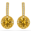 Natural Round Citrine Sterling Silver Drop Earrings
