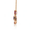 Rose Gold Emerald Cut Natural Amethyst Pendant Necklace by Fine Color Jewels