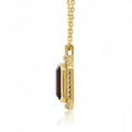 Natural Emerald Cut Red Garnet Pendant Necklace by Fine Color Jewels