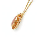 Orange Teardrop Moonstone Pendant Necklace by Fine Color Jewels