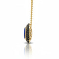 Natural Blue Lapis Lazuli Pendant Necklace by Fine Color Jewels