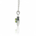 Natural Peridot Silver Amulet Necklace by Fine Color Jewels