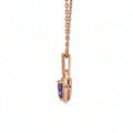 Natural Purple Amethyst Silver Heart Necklace by Fine Color Jewels