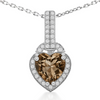 Natural Brown Quartz Sterling Silver Pendant Necklace