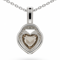 Natural Brown Quartz Sterling Silver Pendant Necklace by Fine Color Jewels