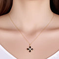 Natural Smoky Quartz Dainty Four Clover Necklace by Fine Color Jewels