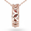 Natural Garnet Vertical Drop Pendant Necklace by Fine Color Jewels