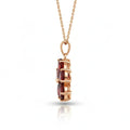 Natural Garnet Floral Pendant Necklace Silver by Fine Color Jewels