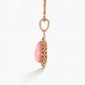 Pink Opal Teardrop Pendant Necklace by Fine Color Jewels