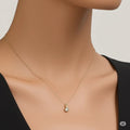 Natural Green Amethyst Pendant Necklace by Fine Color Jewels