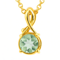 Natural Green Amethyst Pendant Necklace by Fine Color Jewels