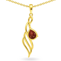 Natural Red Garnet twisted silver pendant necklace by Fine Color Jewels