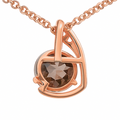 Natural Smoky Quartz trendy Silver Necklace by Fine Color Jewels