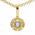 Natural Round Amethyst Dainty Sterling Silver Necklace by Fine Color Jewels