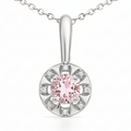 Natural Rose Quartz Pendant Necklace by Fine Color Jewels