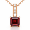 Natural Princess Garnet Sterling Silver Pendant Necklace