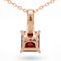 Natural Princess Garnet Sterling Silver Pendant Necklace by Fine Color Jewels