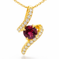 Natural Garnet Swirl Pendant Necklace Silver by Fine Color Jewels
