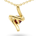 Natural Garnet Swirl Pendant Necklace Silver by Fine Color Jewels