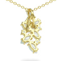 Natural Moonstone Silver Cluster Pendant Necklace by Fine Color Jewels