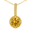 Natural Yellow Citrine Sterling Silver Pendant