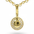Natural Round Garnet Silver Pendant Necklace by Fine Color Jewels