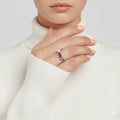Natural Rhodolite and Multi Stone Silver Ring by Fine Color Jewels