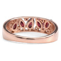 1.16 Ct Marquise and Pear Red Garnet and White Topaz Prong Silver Leaf Band Ring by Fine Color Jewels