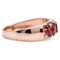 1.16 Ct Marquise and Pear Red Garnet and White Topaz Prong Silver Leaf Band Ring by Fine Color Jewels