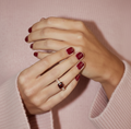 1.84 Ct Square Red Garnet and White Topaz Prong Silver Cocktail Ring by Fine Color Jewels