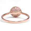 0.92 Ct Round Purple Amethyst and White Topaz Prong Silver Pave Cocktail Ring by Fine Color Jewels