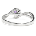 0.50 Ct Round Purple Amethyst and White Topaz Prong Silver Pave Bypass Ring by Fine Color Jewels