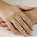 Natural Sky Blue Topaz Stone Bypass Ring Silver by Fine Color Jewels