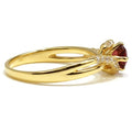 0.72 Round Red Garnet and White Topaz Prong Silver Bypass Ring by Fine Color Jewels