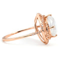 Natural White Moonstone Sterling Silver Ring by Fine Color Jewels