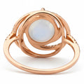 Natural White Moonstone Sterling Silver Ring by Fine Color Jewels
