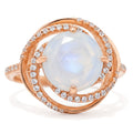 Natural White Moonstone Sterling Silver Ring by Fine Color Jewels