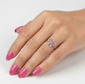 0.14 Ct Marquise Purple Amethyst and White Topaz Prong Silver Butterfly Ring by Fine Color Jewels