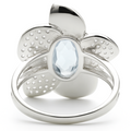 Natural Sky Blue Topaz Flower Ring Silver by Fine Color Jewels