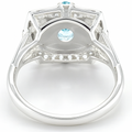 Natural Sky Blue Topaz Silver Cushion Ring by Fine Color Jewels