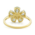 1.40 Ct Pear Green Amethyst Prong Silver Flower Ring by Fine Color Jewels