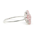 Natural Rose Quartz Sterling Silver Flower Ring by Fine Color Jewels