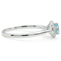 Natural Sky Blue Topaz Sterling Silver Floral Halo Ring by Fine Color Jewels