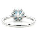 Natural Sky Blue Topaz Sterling Silver Floral Halo Ring by Fine Color Jewels