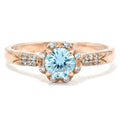 Round Natural Sky Blue Topaz Gemstone Silver Ring by Fine Color Jewels