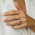 Natural Round Iolite Sterling Silver Ring by Fine Color Jewels