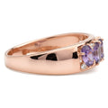 0.54 Ct Pear and Marquise Purple Amethyst and White Topaz Prong Silver Leaf Band Ring by Fine Color Jewels