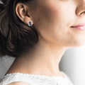 Natural Amethyst Octagon Stud Earrings by Fine Color Jewels