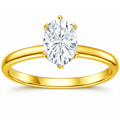 22K Gold Vermeil Moissanite Solitaire Ring by Fine Color Jewels